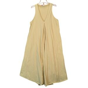 Free People Beach Womens Butter Yellow Boho Resortwear Cotton Maxi Dress Large